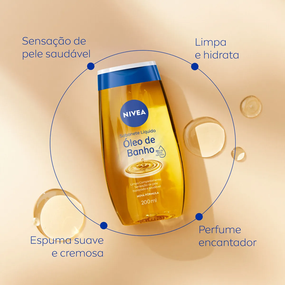 NIVEA Sabonete Líquido Corporal Óleo De Banho 200ml
